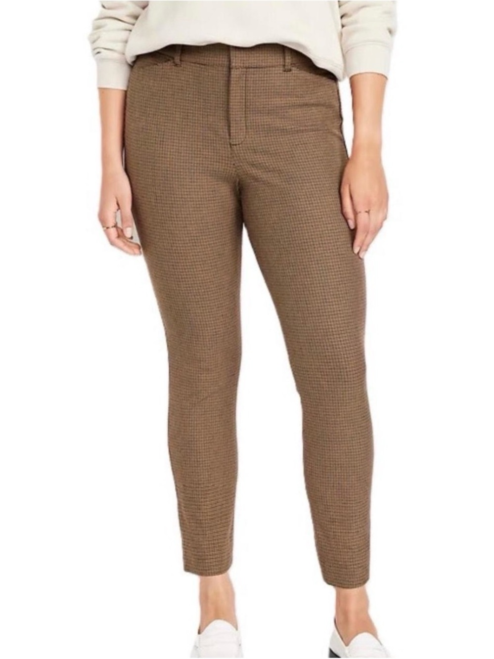 Old Navy Brown Houndstooth Plaid Pixie Ankle Pants